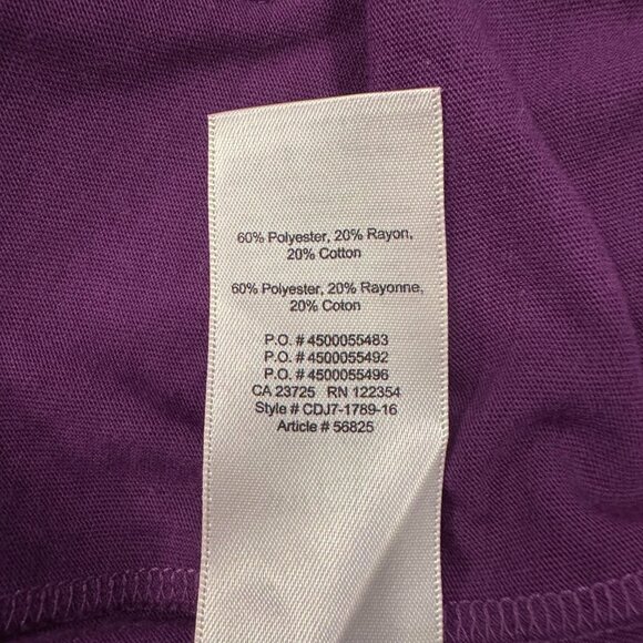 Aritzia Wilfred Free Short Sleeve Top Womens Size XXS Purple Side Slit Loose Fit - Picture 7 of 7